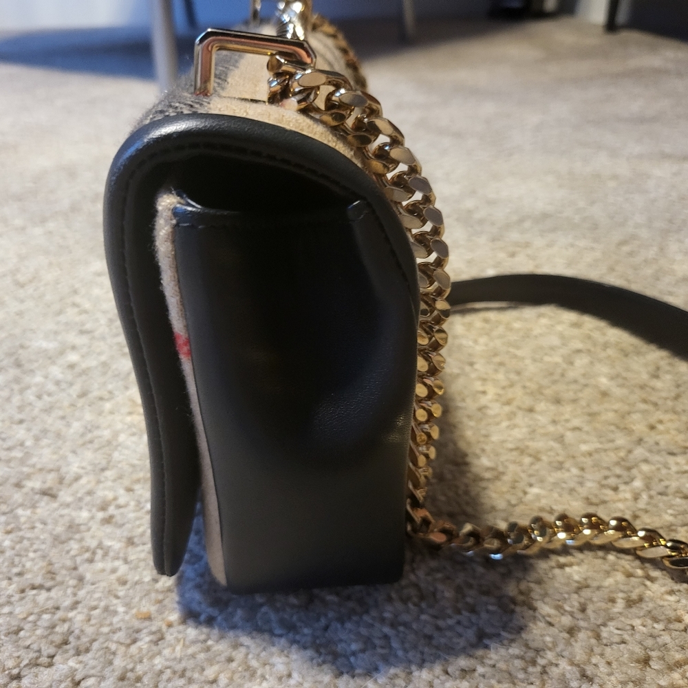 Burberry Check Cashmere Check Boucle Lola Bag & black leather - Picture 6 of 10